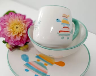 Handbeschilderd servies voor kinderen