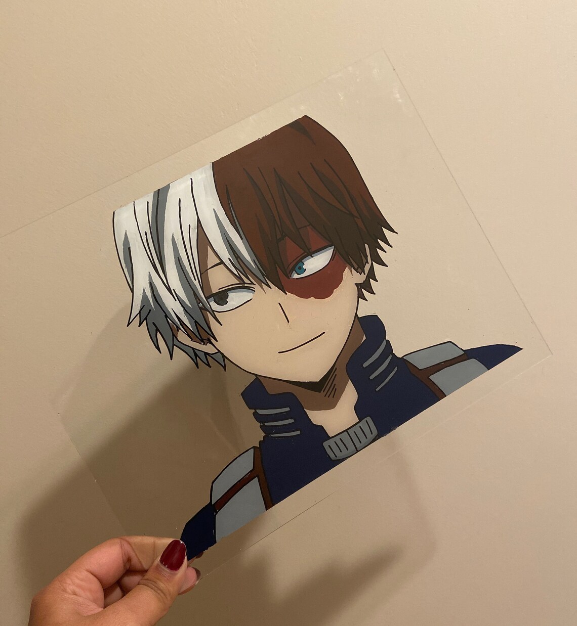 Todoroki Anime Glass Painting Etsy