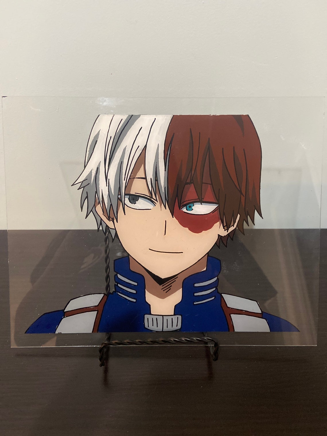 Todoroki Anime Glass Painting | Etsy