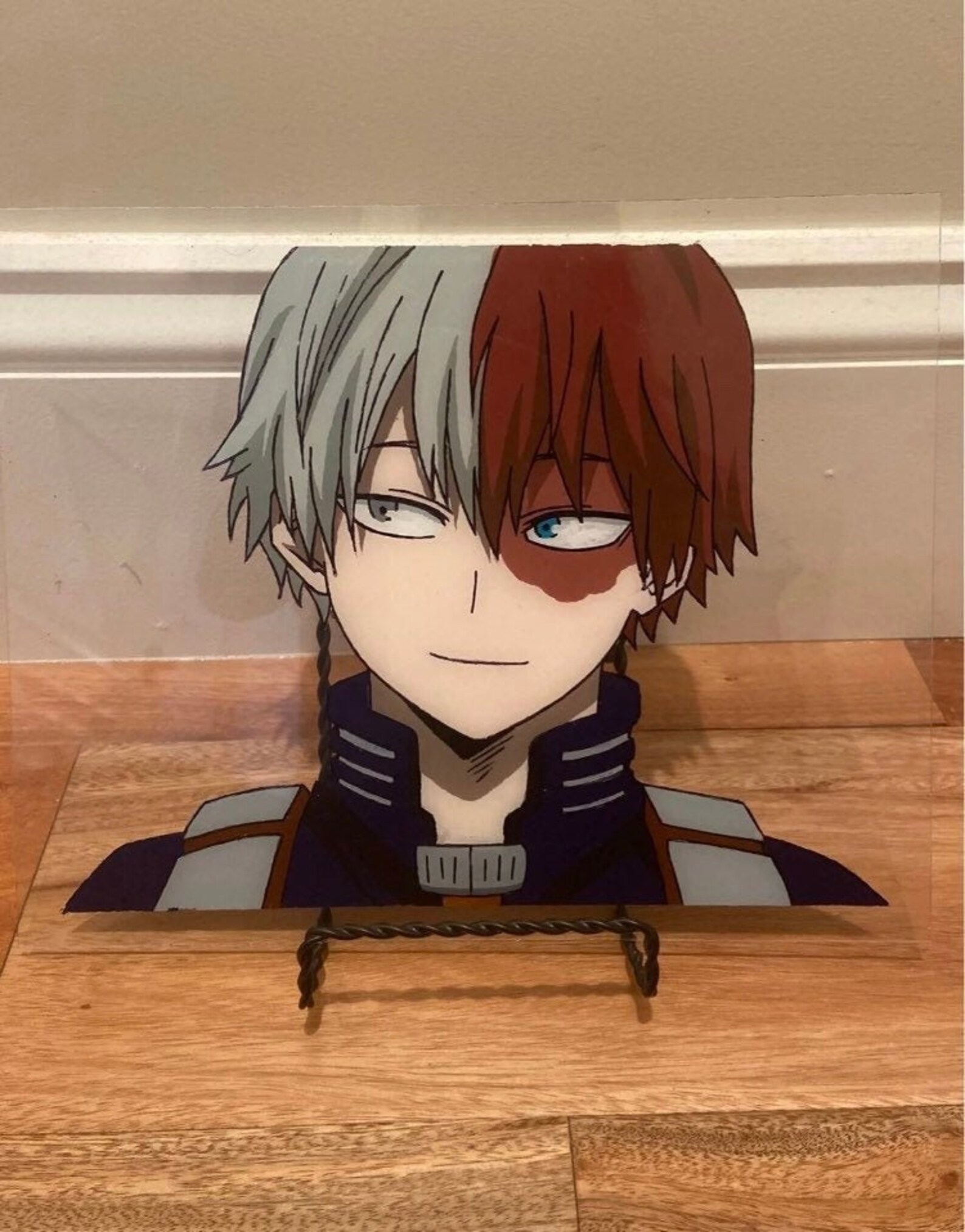 Todoroki Anime Glass Painting Etsy