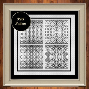 Blackwork sampler instant download pdf document