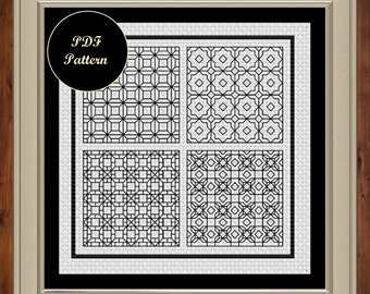 Blackwork sampler instant download pdf document