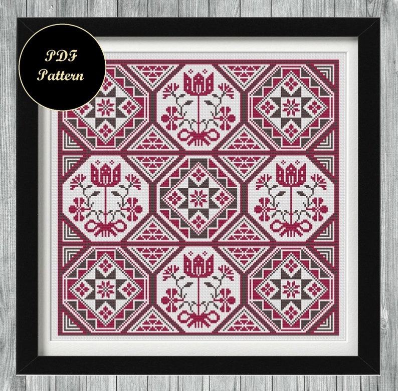 Quaker Sampler Cross Stitch Pattern Instant Download PDF Pattern Etsy