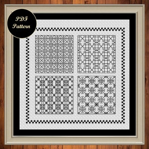 Blackwork Sampler Cross Stitch Pattern Instant Download PDF Document