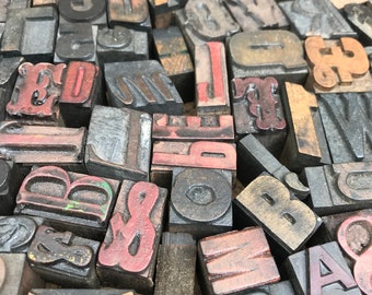 Letterpress wooden letters