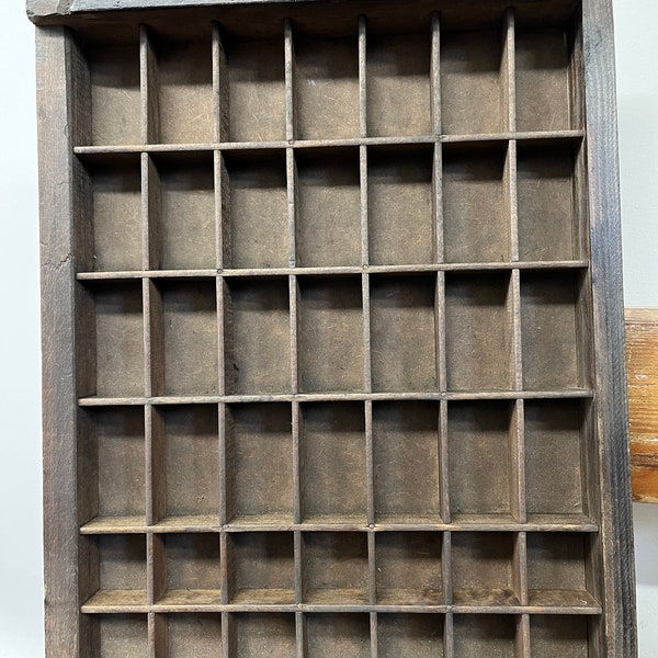 Original wooden letterpress type case/vintage printers tray