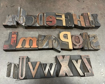 Large mixed alphabet of poster type letters
