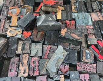 Letterpress wooden letters