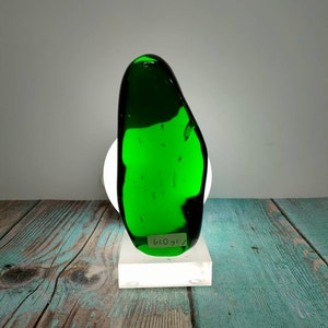 Andara crystal natural polished emerald green 610gr with base