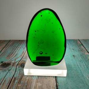 Andara crystal natural polished emerald green 865gr with base