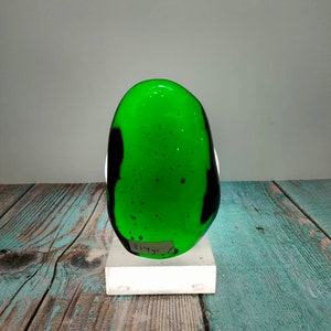 Andara crystal natural polished emerald green 814gr with base