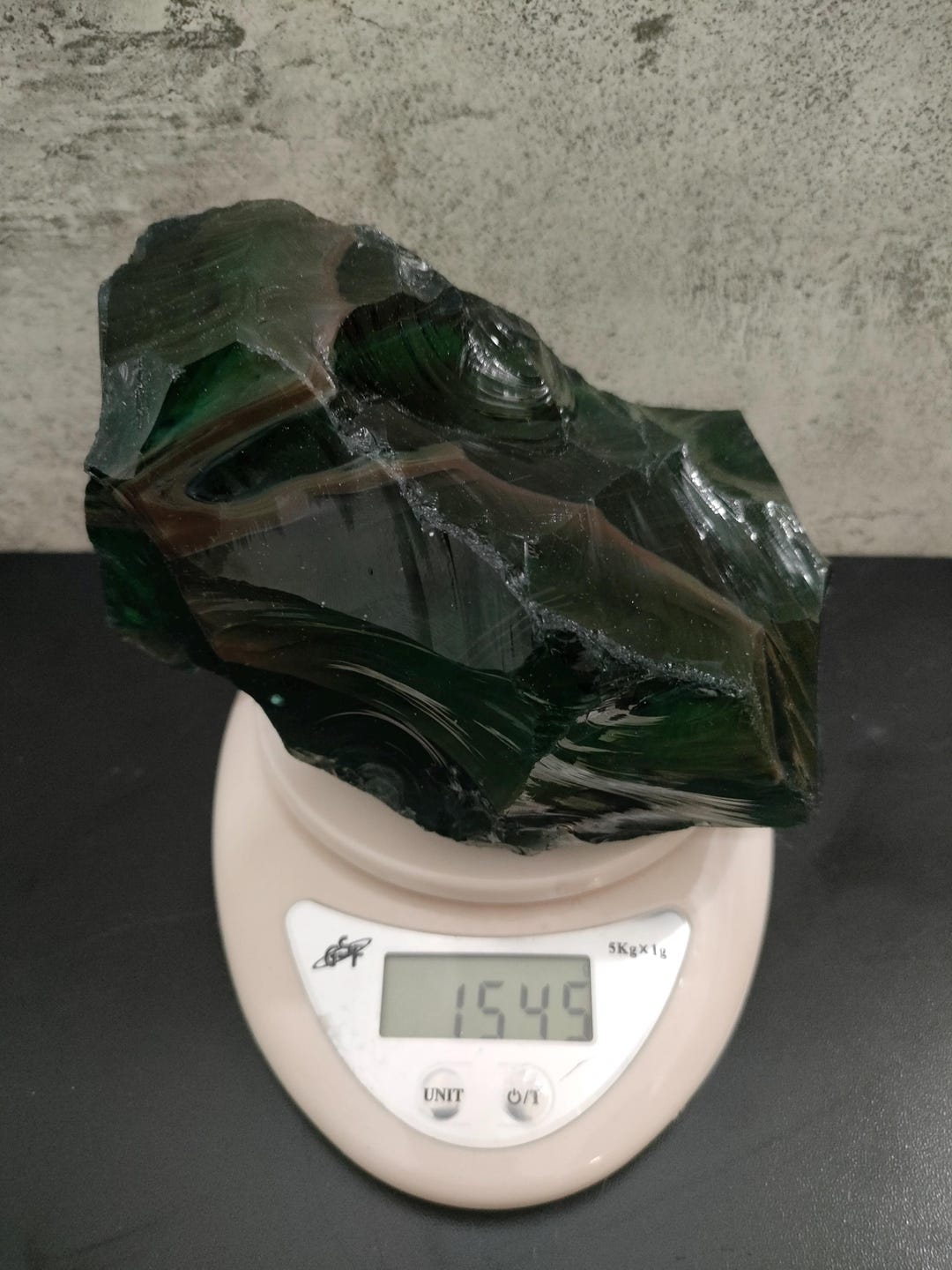 1545gr Dark Green With Motive Andara Crystal Monatomic Natural Rough ...