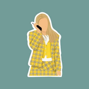 Cher Sticker, Clueless, Clueless Sticker, 90s stickers, phone case stickers, pop culture stickers, Cher Horowitz, movie stickers,