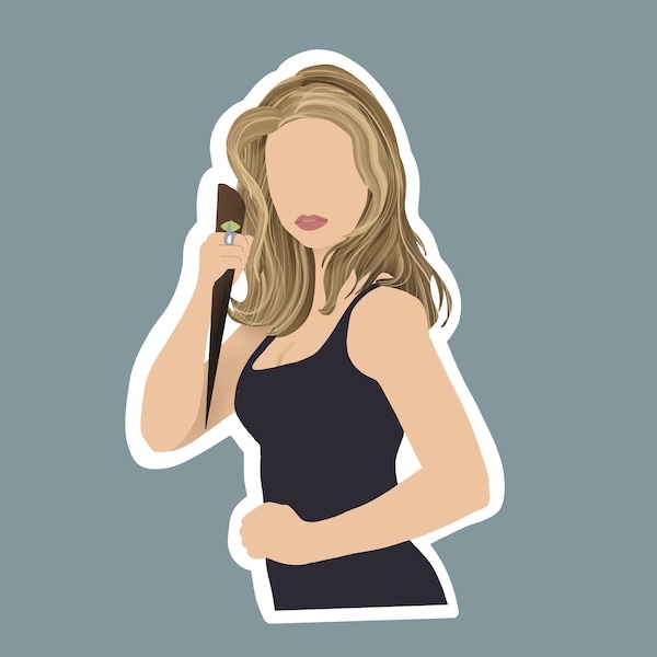 Buffy Sticker, Buffy der Vampir Slayer, Buffy Art, 90er Jahre Ästhetik, 90er Jahre Sticker, gesichtslose Kunst, Pop Culture Sticker, Vampir Slayer