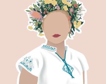 Midsommar Sticker - A24 Stickers, Midsommar May Queen, Horror Stickers, Classic Horror, Scary Stickers, Scary Movie, Movie Stickers