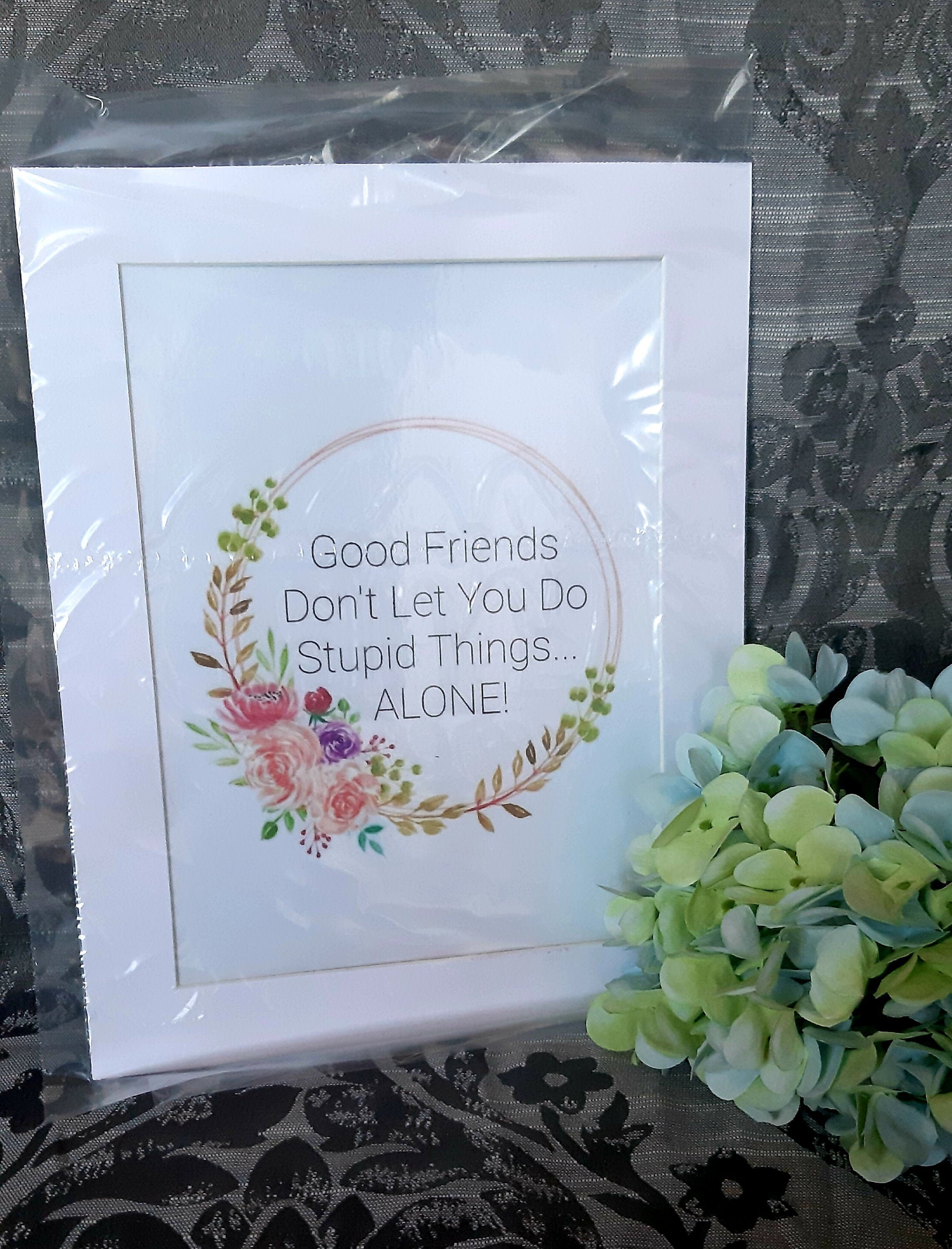 Funny Floral Wreath Quote Print Etsy