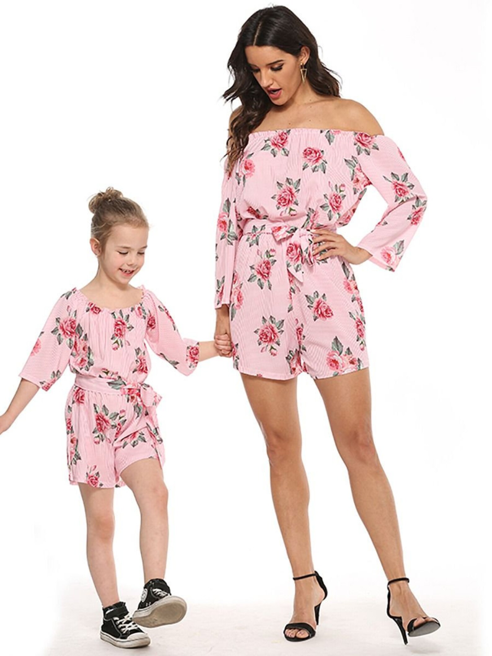 Family Matching Mom and Daughter rompers Fashion Flower Stripe Etsy