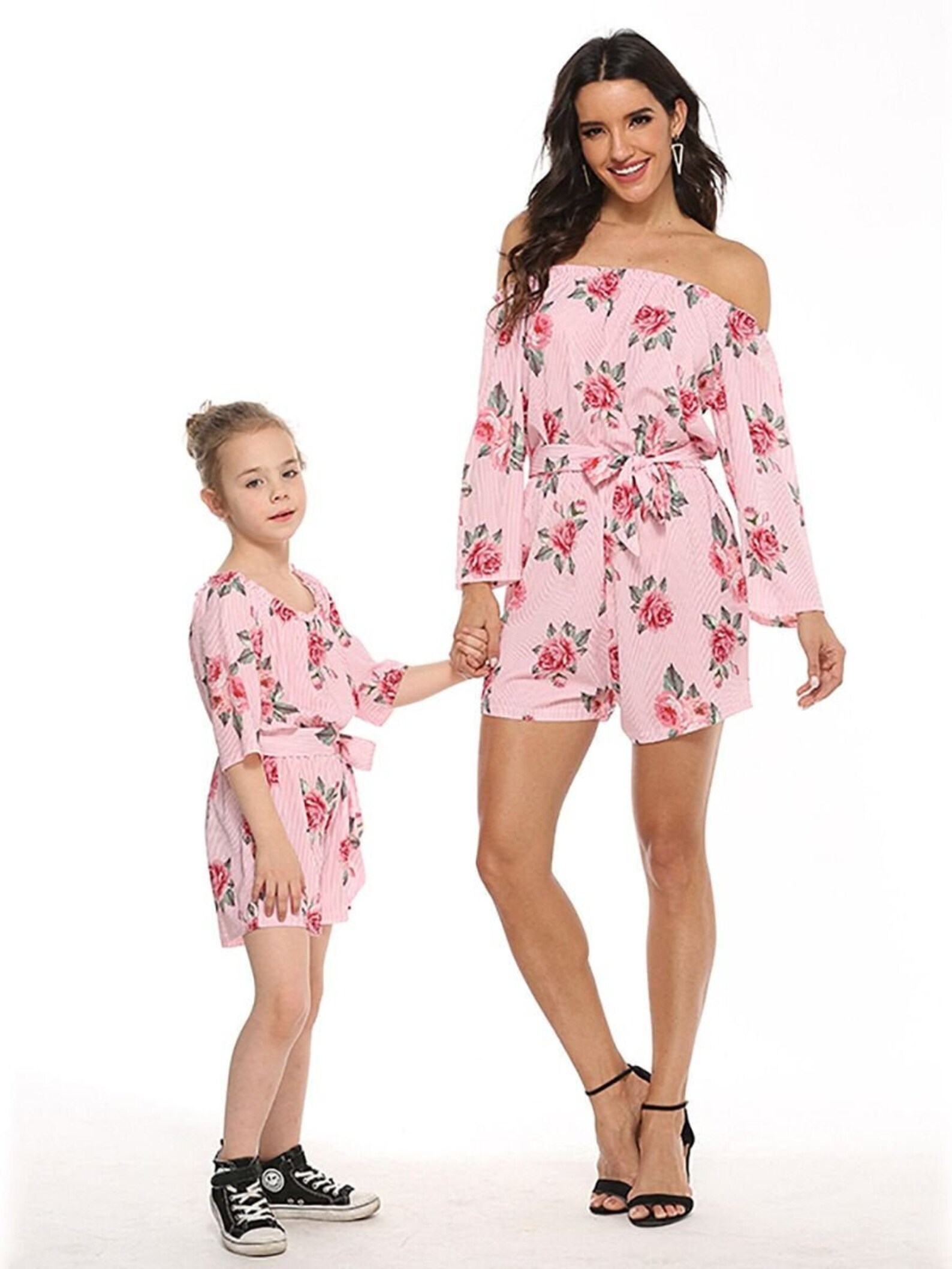 Family Matching Mom and Daughter rompers Fashion Flower Stripe Etsy