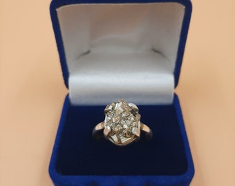 Handgjorda pyritringar i sterlingsilver, gyllene pyritringar av högsta kvalitet