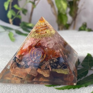 Natural Stone Orgonite pyramid for relationship and love