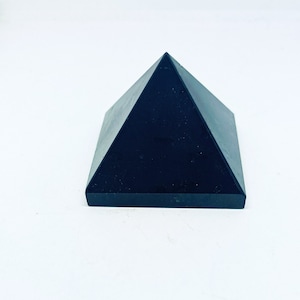 Natural Black Tourmaline gemstone crystal pyramid 2"