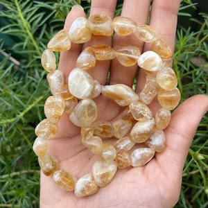 Natural citrine tumble Healing Bracelet | Chakra Healing | Crystal Gemstone | Spiritual | Manifest | Good quality stone.