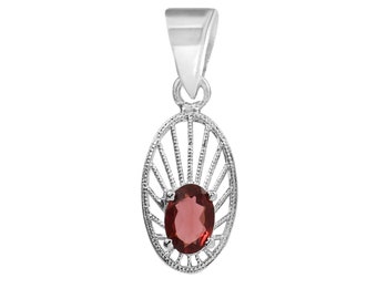 Garnet Gemstone Pendant, Oval Cut , 925 Sterling Silver Pendant, Pendant Jewelry, Gift For Her,Charm Necklace