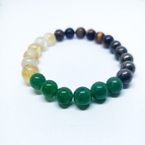 Natural 8mm Wealth Bracelet, Money and Prosperity Healing Crystal Bracelet
