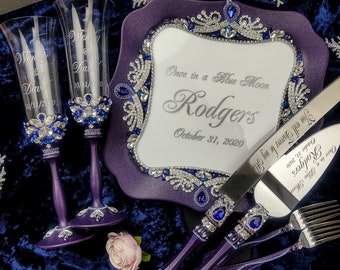 Blue Purple Wedding Etsy