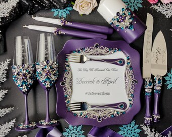 Purple Teal Wedding Etsy