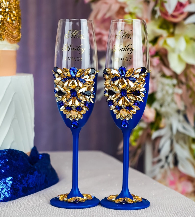 Gobelet Mariage - Hexagone Bleu Royal main image 0