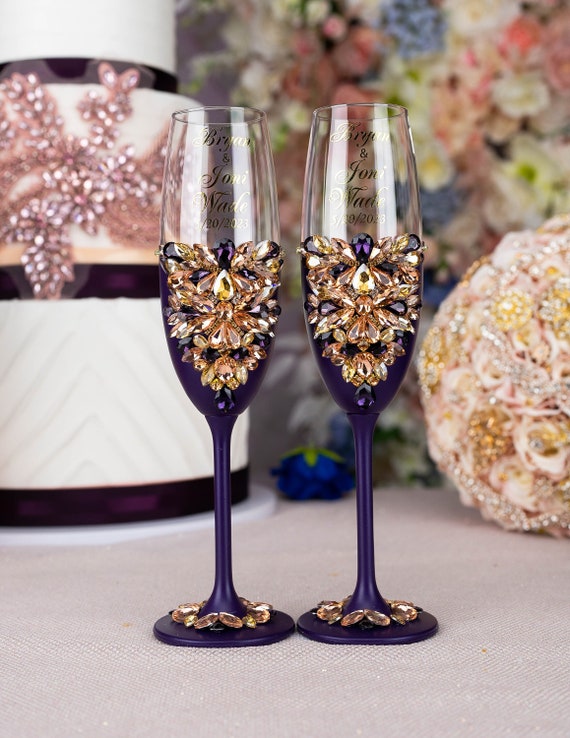 Rose gold champagne online glasses