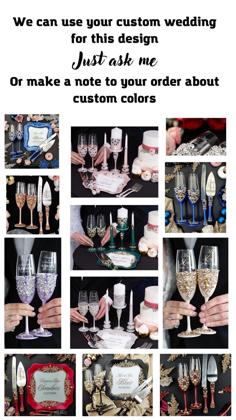 Dusty Blue Silver Wedding Cake Cutting Set Baby Blue Silver Etsy