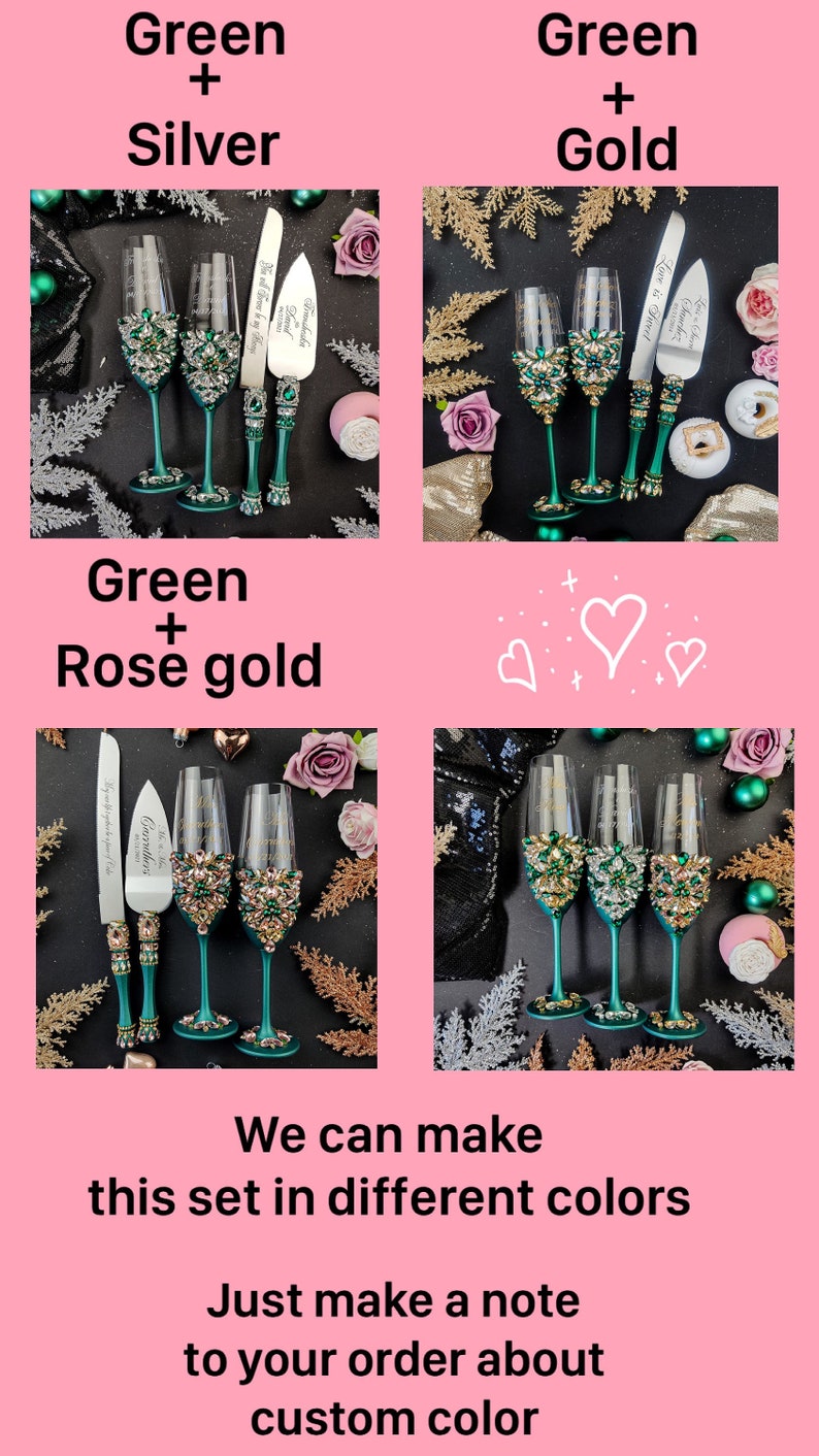 Green Silver Wedding Decorations Emerald Green Silver Wedding | Etsy
