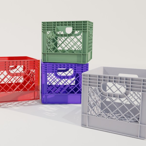 Milk Crate 3D Print STL File, 3D Printer File, File for 3D Printers, STL, 3D model, Instant Download