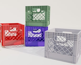 Milk Crate 3D Print STL File, 3D Printer File, File for 3D Printers, STL, 3D model, Instant Download