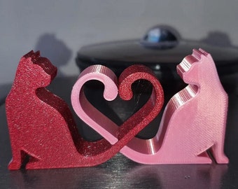 Love Heart Cat Statue 3D Print STL File, 3D Printer File, File for 3D Printers, STL, 3D model, Instant Download, Valentines Day