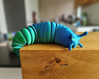 Flexible Slug 3D Print STL File, FlexiSlug 3D Printer File, Fidget Articulating Slug File for 3D Printers, STL, Instant Download
