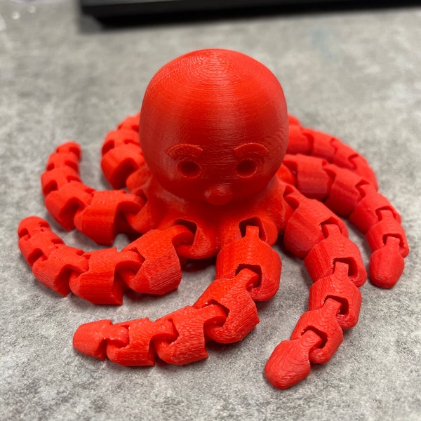 Flexible Octopus 3D Print STL File, Flexipus 3D Printer File, Fidget Articulating Octopus File for 3D Printers, STL, Instant Download