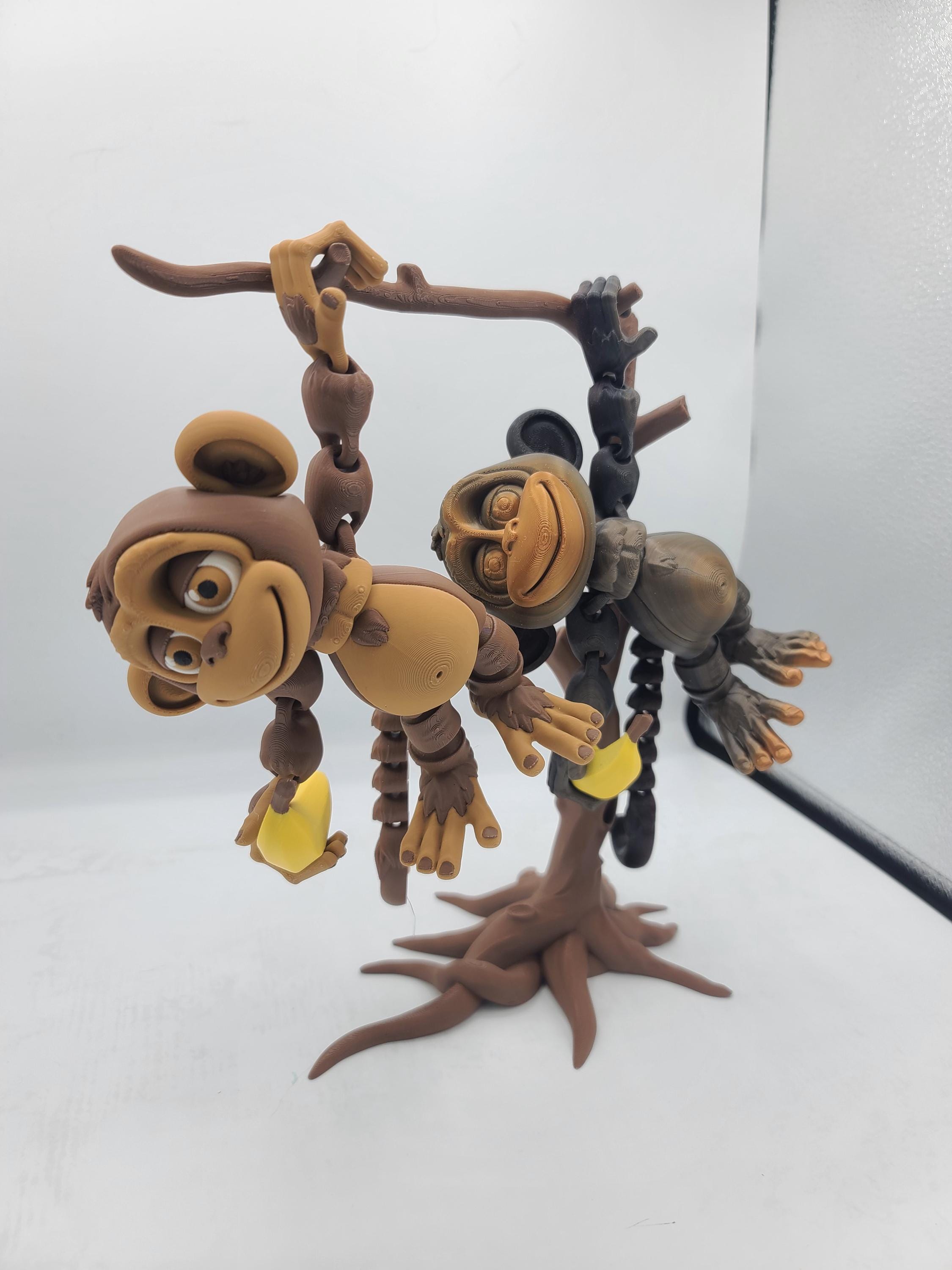 Flexi Silly Articulated Monkey With Optional Banana and Tree 3D