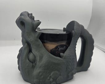 Dragon Mouth Ice Cream Pint Holder with Spoon Slot 3D Print