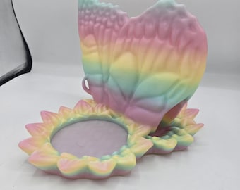 Butterfly Book Stand with Sunflower-Shaped Tray/Beverage Holder | 3D Print