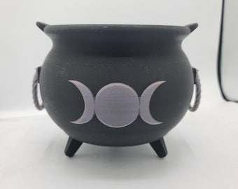 Witches Brew Moon Cauldron Decor or Functional Trick-Or-Treat Bucket 3D Print