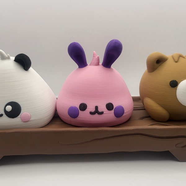 Kawaii Cute Animal Bao including Bear, Panda, or Bunny with Optional Tray | 3D Print