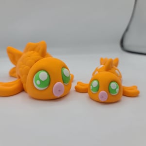 Cute Goldfish Flexi Plain or Accented Scales Available in Two Sizes 3D Print
