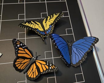 Butterfly Magnets | Monarch, Blue Morpho or Yellow Swallowtail | 3D Print
