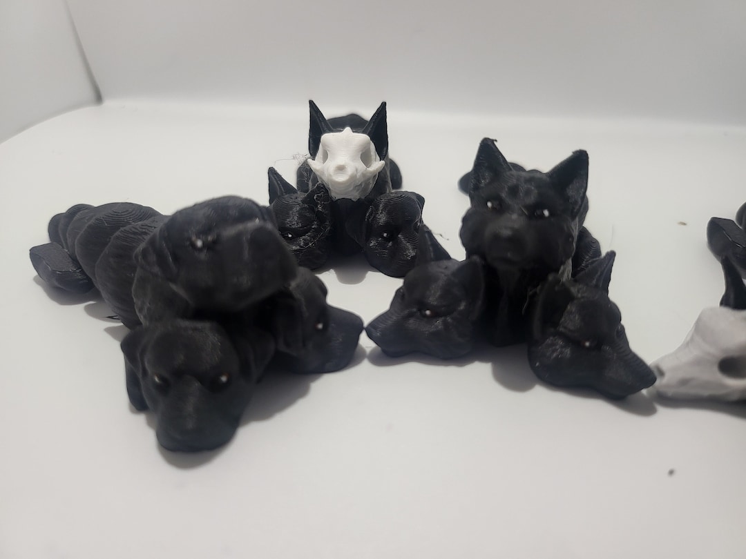 Mini Cerberus Articulated Flexi - Four Styles Wolf, Skull, Mastiff ...