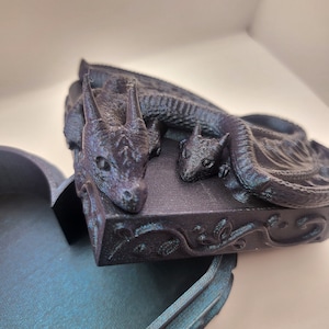 Heart-Shaped Dragon Jewelry/Trinket Box – Adult & Baby or Pair of Lovers | 3D Print
