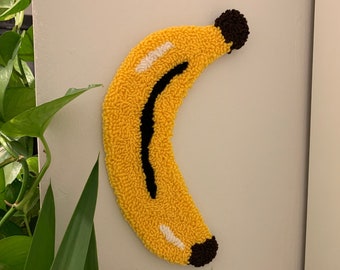 Handtufted Banana Wall Decor Rug Modern Punch Needle Art