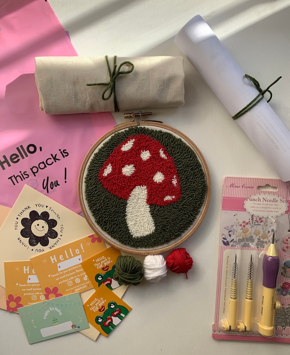 Mushroom Begin To Punch Needle Kit